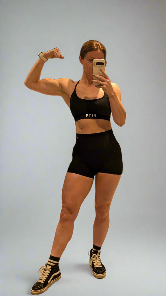 New Logo Fit Line Black Shorts - Gym Fits