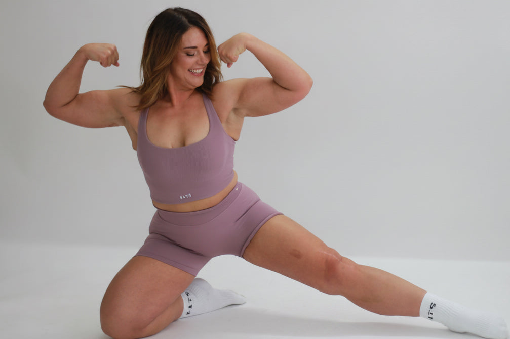 Dusky Mauve Racer Back Sports Bra-3