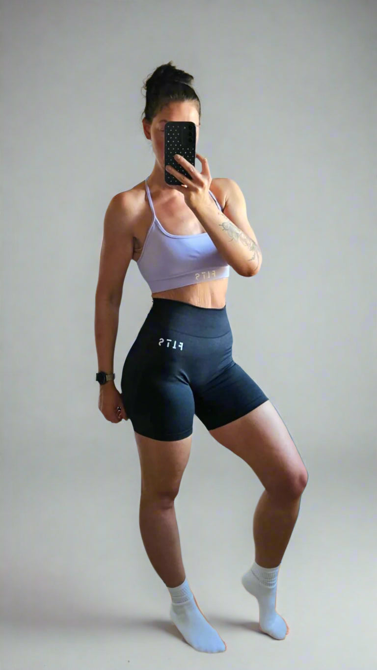 Black Pastel Pump Shorts