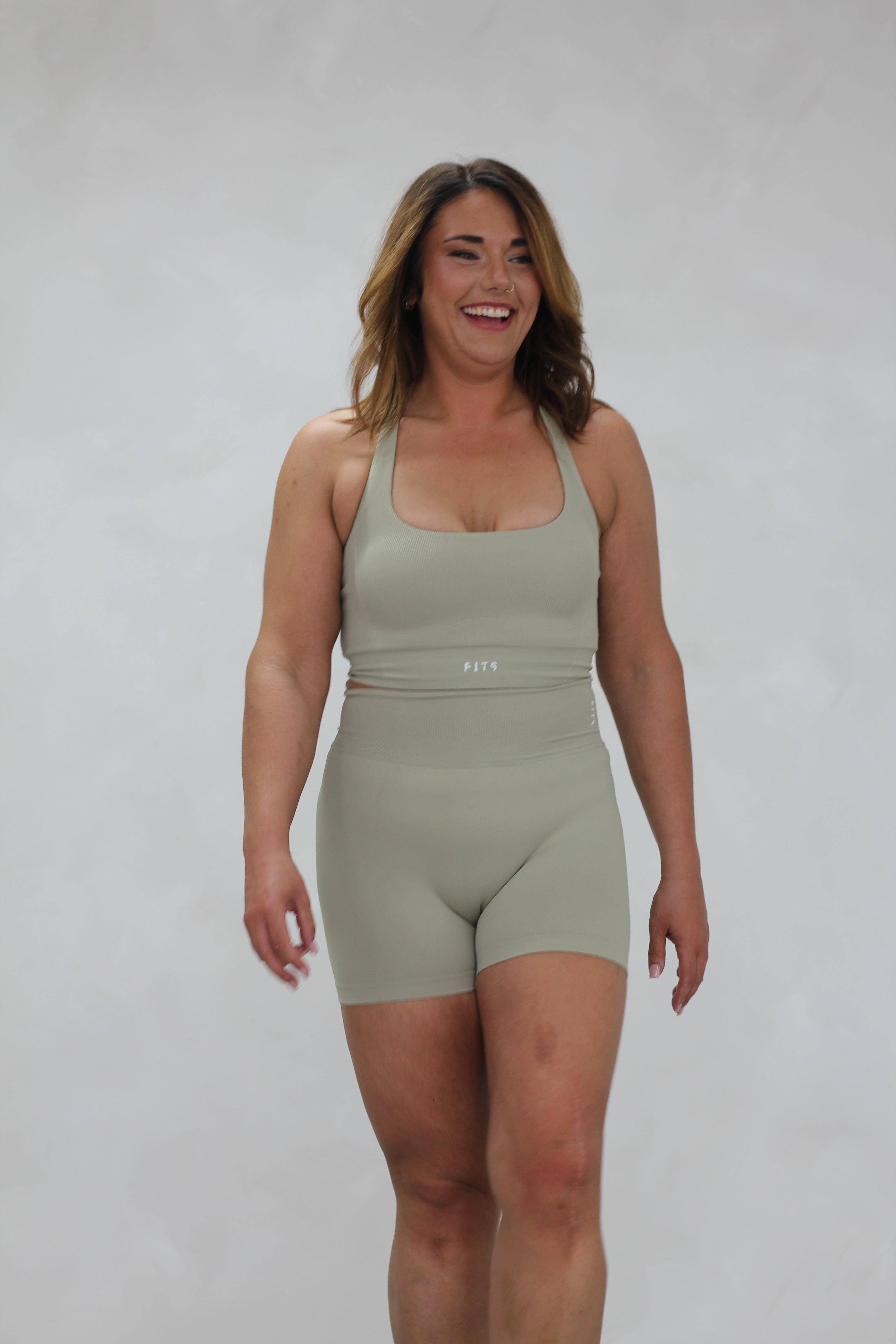 Muted Sage Racer Back Sports Bra