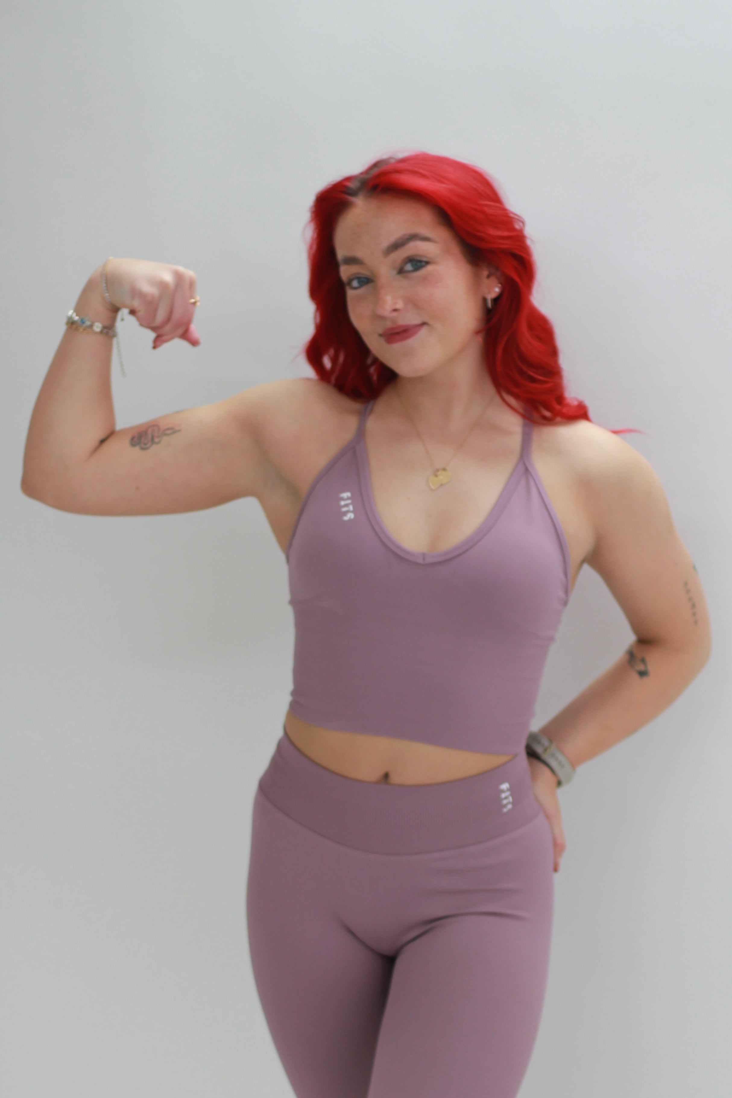 Dusky Mauve Long Line Sports Bra