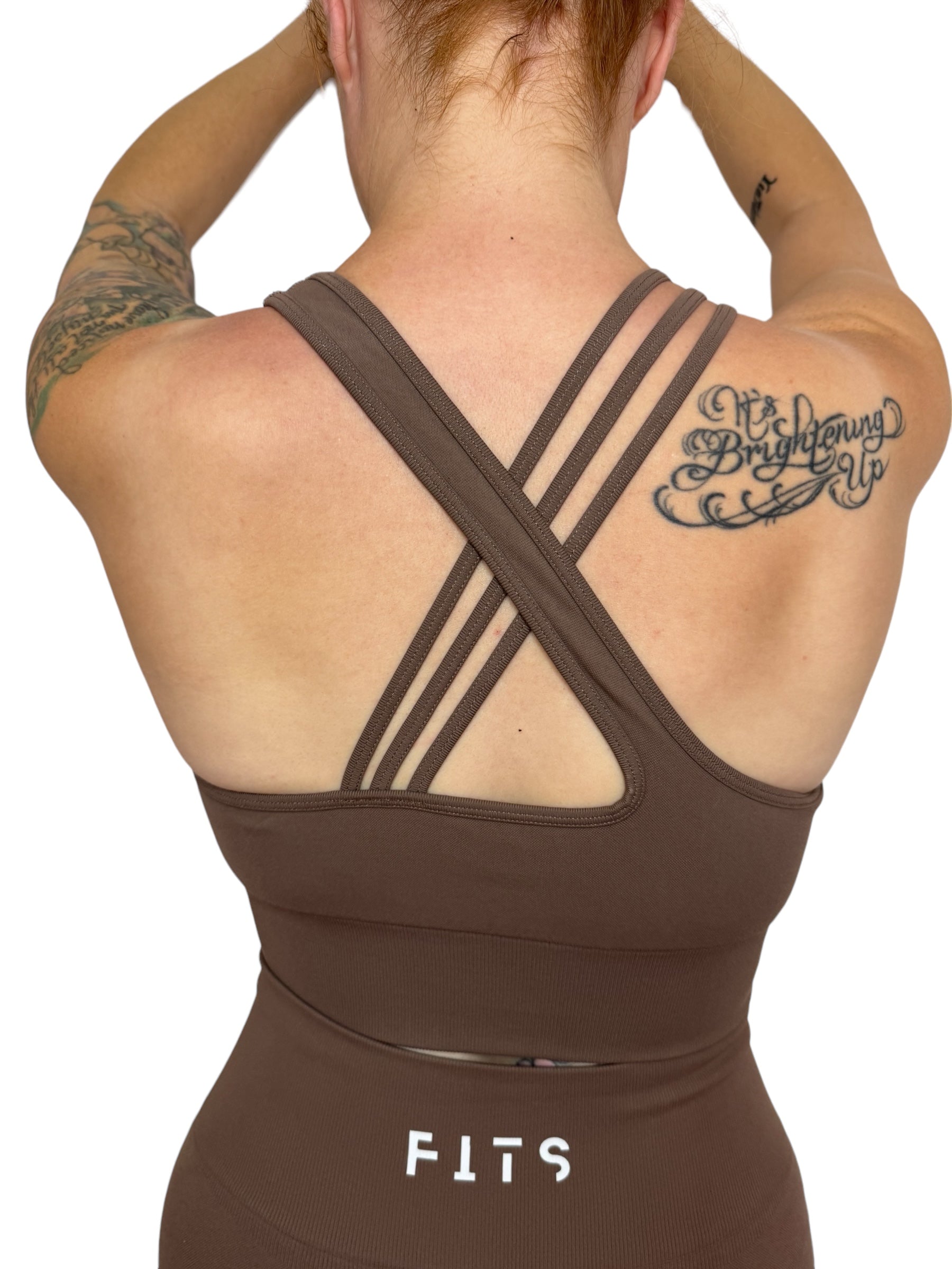 Camel Colour Padded Gym Fits Gym Bra Top